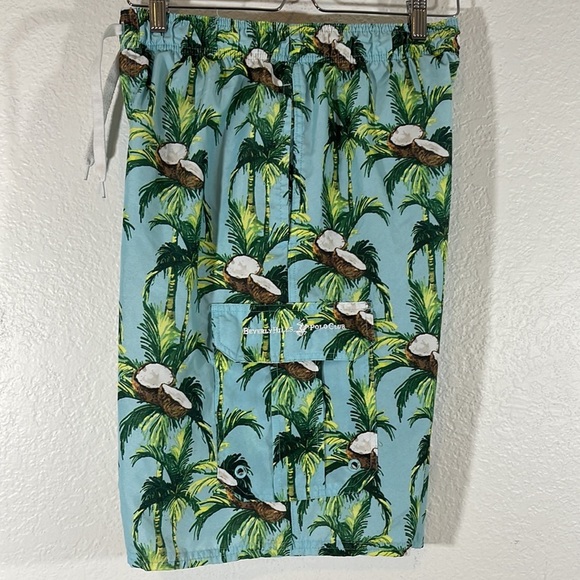 BEVERLY HILLS POLO CLUB COCONUT TRUNKS SHORTS SWIMWEAR WITH POCKETS SIZE MEDIUM - Picture 5 of 7
